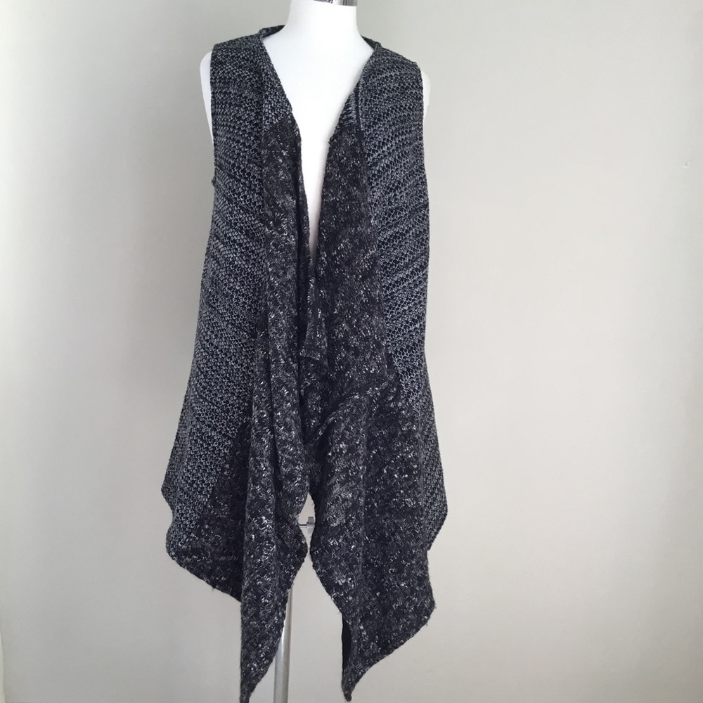 Sanctuary Sleeveless Waterfall Wool-Blend Cardigan
